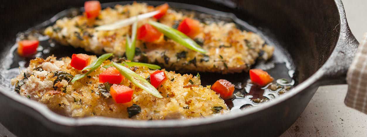 Crunchy lemon herbed chicken