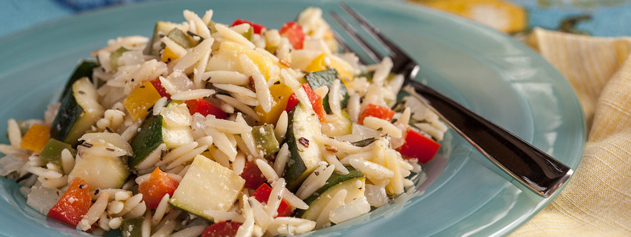 Lemon orzo spring salad