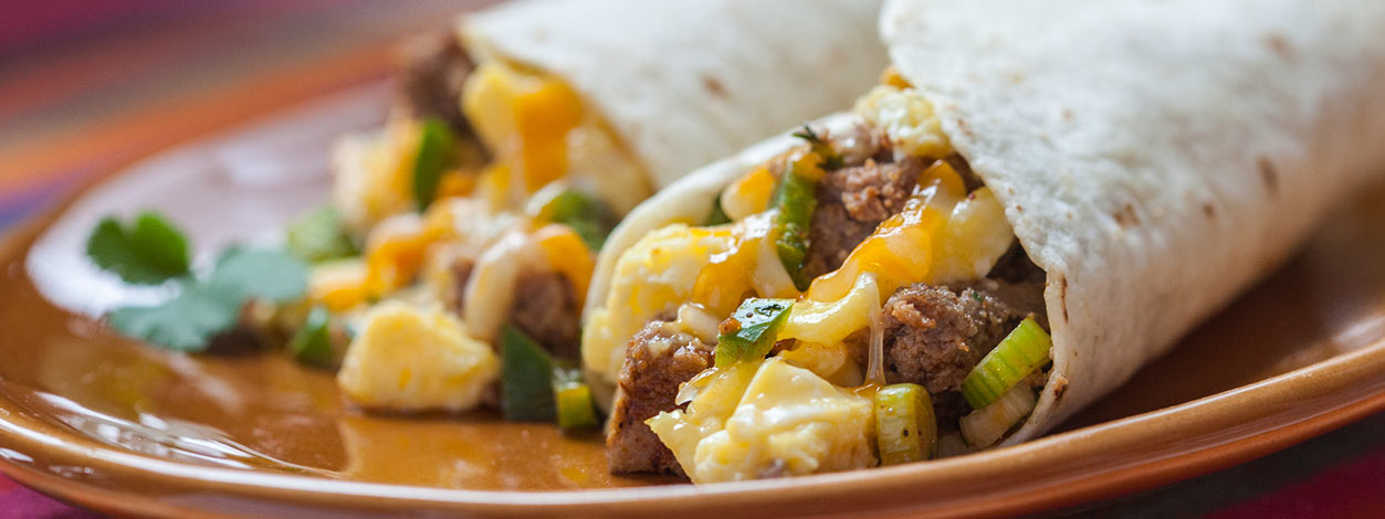 Turkey breakfast burrito